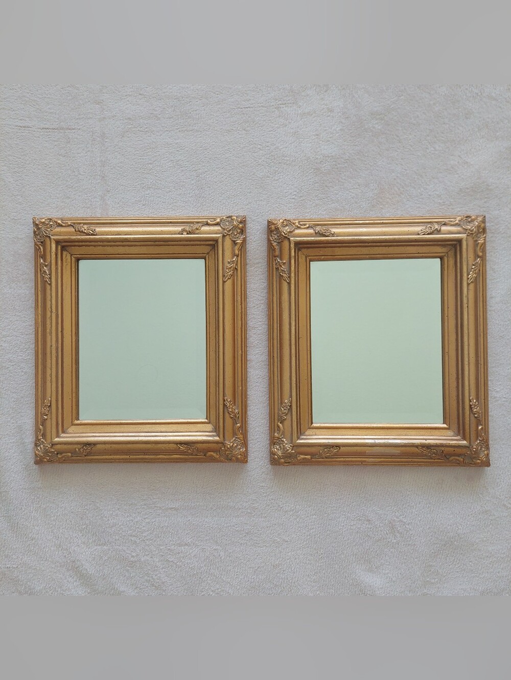 Pair of Wall Mirrors With Vintage-style Gold Frame